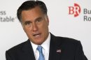 FILE - In this June 13, 2012 file photo, Republican presidential candidate, former Massachusetts Gov. Mitt Romney speaks in Washington. (AP Photo/Evan Vucci, File)