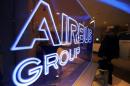 The logo of Airbus Group is seen at the entrance of a news conference to announce the Airbus Group 2013 annual results in Toulouse