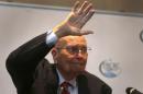 Rep. John Dingell, D-Mich, acknowledges the audience during a luncheon in Southgate