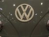The logo of a Volkswagen VW bus is pictured during a press presentation prior to the Essen Motor Show in Essen