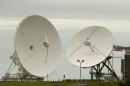 Satellite dishes are seen at GCHQ's outpost at Bude, close to where trans-Atlantic fibre-optic cables come ashore in Cornwall, southwest England