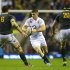 England's Farrell takes on South Africa's Louw and Coetzee during their international rugby union match in London