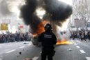 Photos: Riots erupt in Spain protests