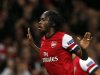 Arsenal's Gervinho celebrates after scoring a goal against Olympiakos Piraues during their Champions League Group B soccer match at the Emirates Stadium in London