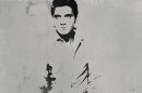 This undated image provided by Sotheby's shows Andy Warhol's portrait of Elvis Presley depicted as a cowboy. The painting, with a silver background, â€œDouble Elvis [Ferus Type]â€ is estimated to sell for between $30 million to $50 million at Sothebyâ€™s in New York on May 9, 2012. (AP Photo/Sotheby's)