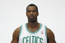 FILE - In a Friday, Sept. 28, 2012 file photo, Boston Celtics' Jason Collins poses during Celtics NBA basketball media day at the team's training facility in Waltham, Mass. NBA veteran center Collins has become the first male professional athlete in the major four American sports leagues to come out as gay. Collins wrote a first-person account posted Monday, April 29, 2013 on Sports Illustrated's website. He finished this past season with the Washington Wizards and is now a free agent. (AP Photo/Michael Dwyer, File)