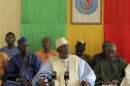 Mali's PM Diarra speaks during a meeting with political figures from northern Mali in Bamako