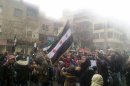 Manifestación de la oposición siria en Yabrud, en el oeste del país, el 28 de enero