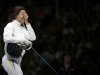 Ukraine's Shemyakina celebrates defeating China's Sun during their women's epee individual semifinal fencing competition at the ExCel venue at the London 2012 Olympic Games
