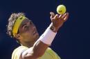 Rafael Nadal of Spain serves during a match against Paolo Lorenzi of Italy at the ATP Argentina Open in Buenos Aires, Argentina., Friday, Feb. 12, 2016. (AP Photo/Ivan Fernandez)