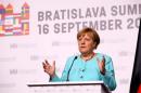 German Chancellor Merkel attends a news conference after the European Union summit- the first one since Britain voted to quit- in Bratislava