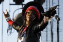 Singer Lauryn Hill performs on center stage at the Coachella Valley Music & Arts Festival in Indio, California