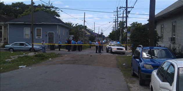 New Orleans Police Department members are seen at the site of a shooting of at least 12 people during a Mother's Day parade in New Orleans, Louisiana, May 12, 2013, as pictured in this photo provided by Fox 8 News. At least 12 people were shot at the parade in New Orleans, with one victim as young as 10 years old, WWLTV reported, citing police Superintendent Ronal Serpas.    REUTERS/Fox 8 News/Handout via Reuters (UNITED STATES - Tags: CRIME LAW) ATTENTION EDITORS - THIS IMAGE WAS PROVIDED BY A THIRD PARTY. NO SALES. NO ARCHIVES. FOR EDITORIAL USE ONLY. NOT FOR SALE FOR MARKETING OR ADVERTISING CAMPAIGNS. NEW ORLEANS OUT. NO COMMERCIAL OR EDITORIAL USE IN NEW ORLEANS. THIS PICTURE IS DISTRIBUTED EXACTLY AS RECEIVED BY REUTERS, AS A SERVICE TO CLIENTS