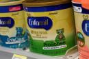 Mead Johnson's product Enfamil baby formula are displayed on a store shelf in New York