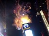 Fireworks explode over Times Square as the crystal ball is hoisted in New York