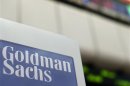 File of a Goldman Sachs sign is seen on the floor of the New York Stock Exchange