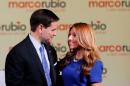 U.S. Senator Rubio embraces wife Jeanette after announcing bid for the Republican nomination in the 2016 U.S. presidential election race during speech in Miami
