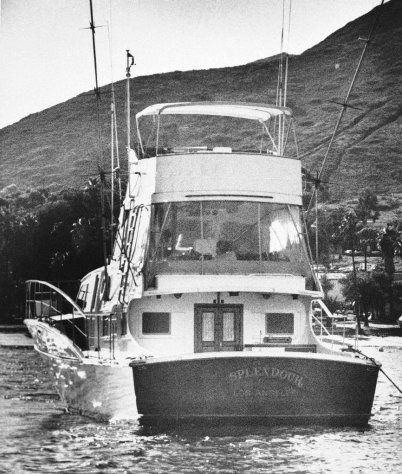 FILE - The 55-foot yacht "Splendour," belonging to actor Robert Wagner and his wife, actress Natalie Wood, sits in the waters off Catalina Island in Santa Catalina, Calif., near the site where Harbor Patrol personnel and lifeguards discovered the body of Wood, an apparent drowning victim, Nov. 29, 1981. Los Angeles sheriff's homicide detectives are taking another look at Wood's 1981 drowning death based on new information, officials announced Thursday, Nov. 17, 2011. (AP Photo/Harrington, File)