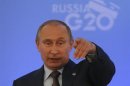 Russian President Putin speaks to the media during a news conference at the G20 summit in St.Petersburg