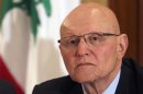 Lebanese former minister Tammam Salam attends a meeting for pro-Western March 14 political coalition in Beirut