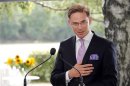 Finland's PM Katainen speaks at a news conference in Helsinki