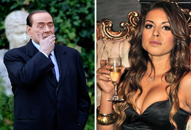 Dos fotos combinadas en la que se ve a a la izquierda a Silvio Berlusconi y a la derecha a la joven "Ruby robacorazones"
