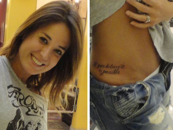 Jessica Cirio con un nuevo tattooLa modelo J sica Cirio estuvo de viaje por
