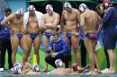 United States' coach Dejan Udovicic talks to his team play against Montenegro during their men's water polo preliminary round match at the 2016 Summer Olympics in Rio de Janeiro, Brazil, Friday, Aug. 12, 2016. (AP Photo/Sergei Grits)