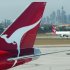 A Qantas aircraft prepares for take off from Sydney airport