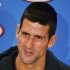 Novak Djokovic of Serbia speaks during a news conference at the Australian Open tennis tournament in Melbourne