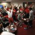 In a photo provided by the University of Alabama, Alabama players celebrate while watching the NCAA men's college basketball tournament selection show Sunday, March 11, 2012, in Tuscaloosa, Ala. Alabama will play Creighton. (AP Photo/University of Alabama, Kent Gidley)