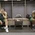 Notre Dame guard Kayla McBride (23) and Notre Dame forward Markisha Wright (34) sit in the locker room after the NCAA Women's Final Four college basketball championship game against Baylor in Denver, Tuesday, April 3, 2012.  Baylor won the championship 80-61.(AP Photo/Julie Jacobson)