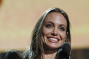Angelina Jolie is shown during a rehearsal for the 84th Academy Awards show Friday, Feb 24, 2012 in Los Angeles. The awards will be held on Sunday. (AP Photo/Chris Carlson)