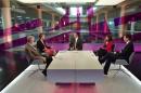 Labour Party leadership candidates Jeremy Corbyn (L), Yvette Cooper (2nd L), Liz Kendall (2nd R) and Andy Burnham (R) answer questions during a Channel 4 News, debate on September 1, 2015