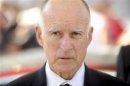 California Governor Jerry Brown attends a celebration at Tesla's factory in Fremont