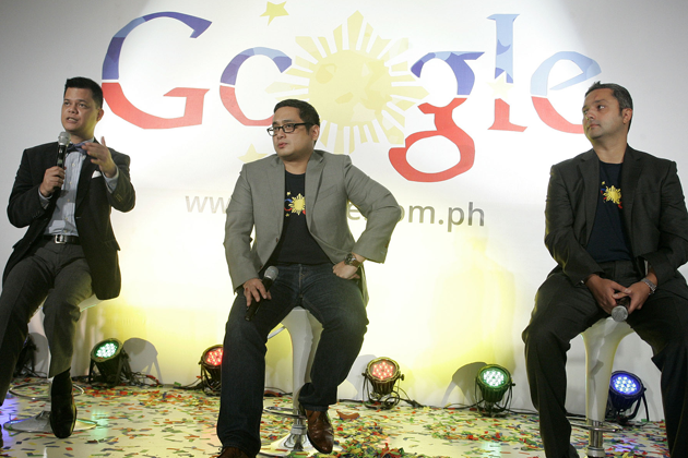 Manuel Quezon III, Google Philippines Country Manager Narciso Reyes and Google Southeast Asia Managing director Julian Persaud