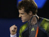 Britain's Andy Murray reacts during his  semifinal match against Switzerland's Roger Federer at the Australian Open tennis championship in Melbourne, Australia, Friday, Jan. 25, 2013. (AP Photo/Dita Alangkara)