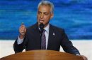 Chicago Mayor Rahm Emanuel addresses delegates during the first session of the Democratic National Convention in Charlotte