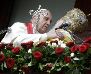 Pope Francis, left, hugs Ecumenical Patriarch Bartholomew …