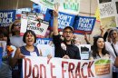 Filmmaker Josh Fox joins a protest against fracking in California in this file photo