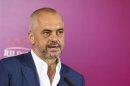 Leader of the Albanian Socialist Party Edi Rama speaks during a news conference in Tirana