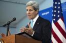 U.S. Secretary of State John Kerry speaks during a news conference at the U.S. Embassy in Juba