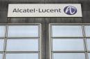 The logo of the telecom equipment maker Alcatel-Lucent is seen on the company site building in Rennes