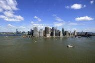 The New York City skyline is shown in 2011. The sea level on a stretch of the US Atlantic coast that features the cities of New York, Norfolk and Boston is rising up to four times faster than the global average. (AFP Photo/Jewel Samad)