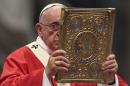 Pope Francis conducts mass after presenting Archbishops with their palliums in Saint Peter's Basilica at the Vatican