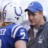 Indianapolis Colts' Peyton Manning (R) and quarterback Curtis Painter