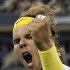 Rafael Nadal, of Spain, celebrates his 6-3, 7-6 (1), 7-5 victory over Andrey Golubev, of Kazakhstan, during the first round of the U.S. Open tennis tournament in New York, Tuesday, Aug. 30, 2011. (AP Photo/Elise Amendola)