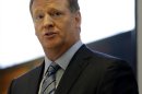 NFL Commissioner Roger Goodell speaks during a news conference at Tiffany & Co. in New York, Wednesday, Sept. 4, 2013. The retrieval of the trophy from Tiffany is one of many events leading up to the Super Bowl in New Jersey on Feb. 2, 2014. (AP Photo/Seth Wenig)
