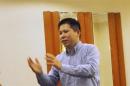 Handout photo of Chinese rights advocate Xu Zhiyong   speaking during a meeting in Beijing