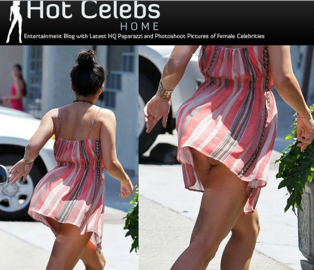 Vento deixa bumbum de Vanessa Hudgens à mostra. Vanessa120902812-2